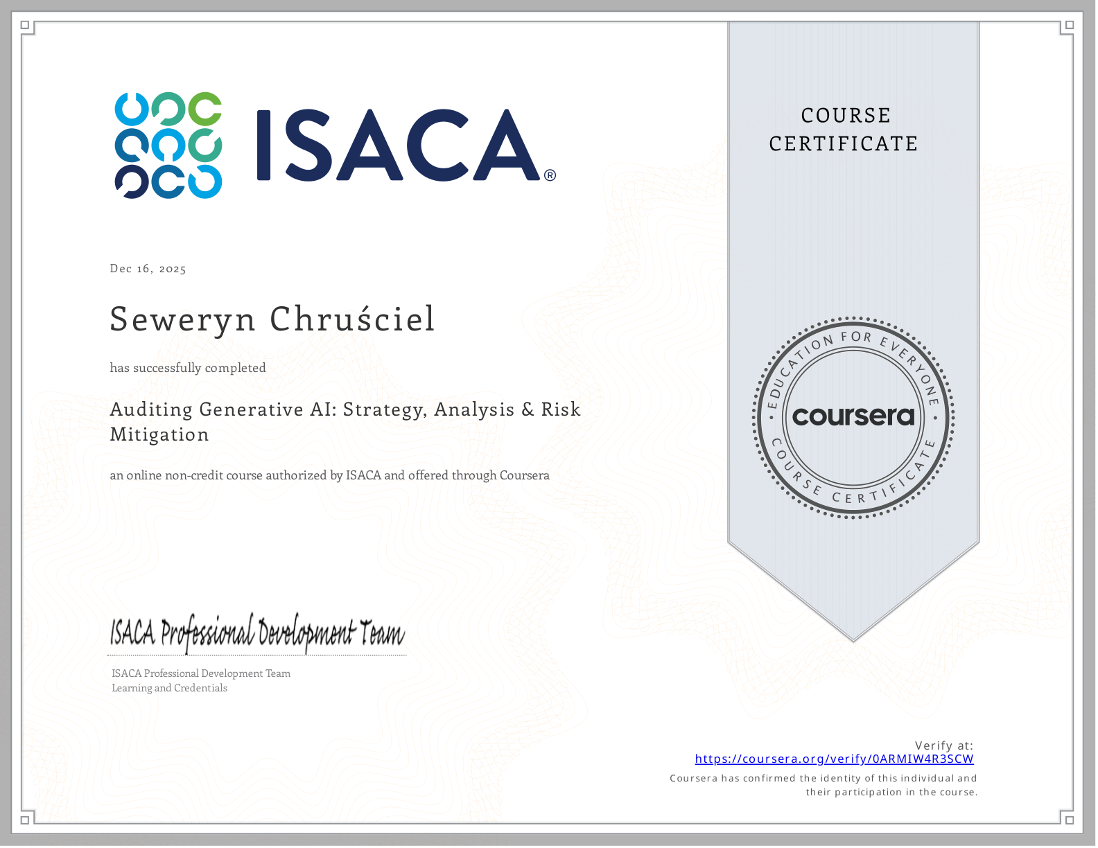 ISACA Auditing GenAI