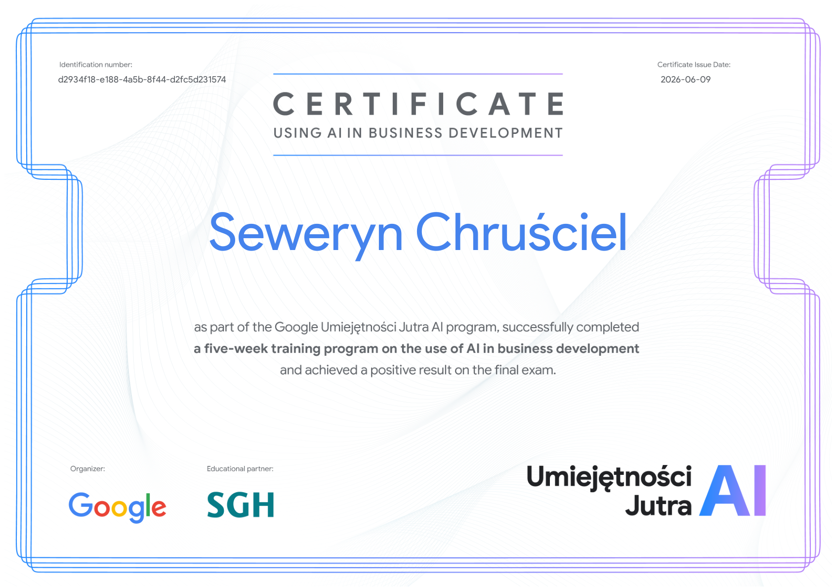 Google × SGH Umiejętności Jutra AI