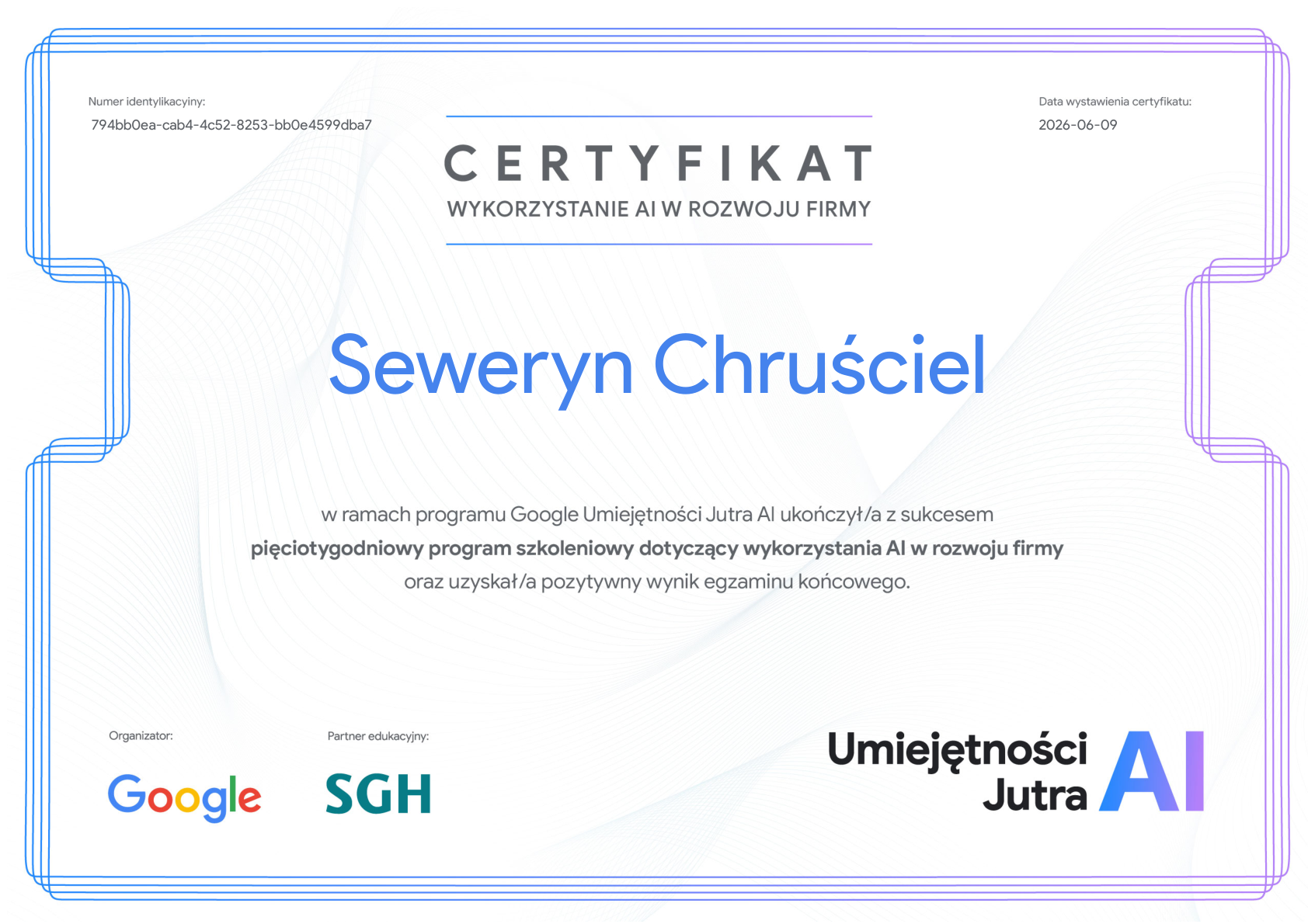 Google × SGH Umiejętności Jutra AI PL